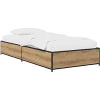 vidaXL Bedframe Artisanaal eiken 80 x 200 cm Bewerkt hout