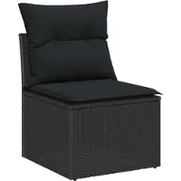 vidaXL Tuinbank Set 10 st Zwart poly rattan