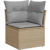 vidaXL Tuinbank Set 8 st 7-Aantal zitplaatsen Beige en Lichtgrijs