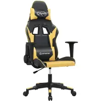 vidaXL Gamestoel kunstleer zwart en goud