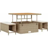 vidaXL Tuinbank Set 8 st 7-Aantal zitplaatsen Beige en Crème