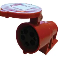 Eagle Krachtstroom opbouw stopcontact 400 V Rood 32 A 5 polig haaks muur montage met scharnierend deksel