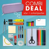 Soho - Etui XL + Vulling - Grote etui met diverse opbergmogelijkheden - Inclusief complete vulling - In 1 klik klaar voor het nieuwe schooljaar - GB STRIPES - Paars