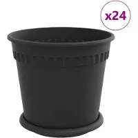 vidaXL Plantenpotten 24 st Zwart Kunststof