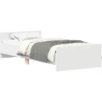 vidaXL Bedframe met hoofdeinde Wit Bewerkt hout
