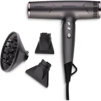 Medion HD2 haardroger (ionische technologie, 1.500 watt, veelzijdige opzetstukken voor diffuser en stylingmondstukken, duurzame BLDC motor, zelfreinigende functie, lang netsnoer) grijs