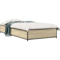 vidaXL Bedframe Sonoma Eiken 80 x 200 cm Bewerkt hout