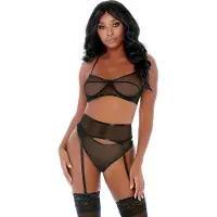 Erotic Treasure Forplay - Compare and Contrast Lingerie Set - Zwart
