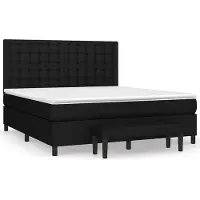vidaXL Boxspring met matras stof zwart 180x200 cm
