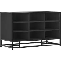 vidaXL Schoenenbank 84x40x53,5 cm bewerkt hout en metaal zwart