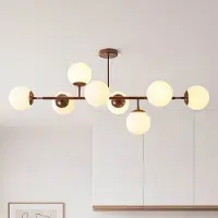 LumenXL Design plafondlamp Osem bruin met melkwit glazen bollen - 8-lichts