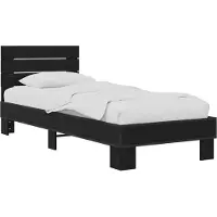 vidaXL Bedframe met Hoofdbord Zwart eiken 80 x 200 cm Bewerkt hout