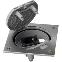 Simon waterdichte vloerdoos met stopcontact en RJ45 cat6 aansluiting - RVS IP66 (SIM-KSE16U/23/72)