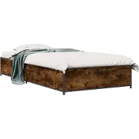 vidaXL Bedframe Gerookt eiken 80 x 200 cm Bewerkt hout