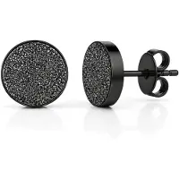 LGT JWLS Stud Oorbellen - 6mm Mat Zwart