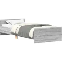 vidaXL Bedframe met hoofdeinde Grijs Sonoma Bewerkt hout