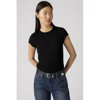 Levi's Dry Goods Waffle Cap-sleeve Tee Maat: XXS | Tops Outlet | Dames | Zwart