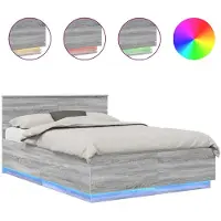 vidaXL Bedframe, grijze Sonoma kleur, 160 x 200 cm, houtvezel