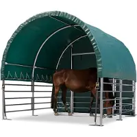 TOOLPORT Weidetent 3x3m, PVC zeil, donkergroen, bodem aarde