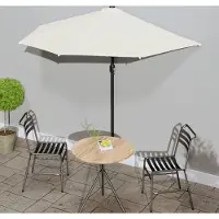 Prolenta Maison Exclusive - Balkonscherm met aluminium mast, zandkleurig, 270x144 cm, halfrond