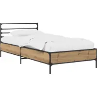 vidaXL Bedframe Artisanaal eiken 80 x 200 cm Bewerkt hout