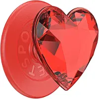 PopSockets , Smartphone PopGrip Premium MagSafe Standaard en Selfie Kristaleffect, Rood