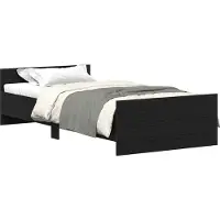 vidaXL Bedframe met hoofdeinde Zwart eiken Bewerkt hout