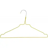 Home & Garden - 50 stuks - Kledinghanger - Draadhanger - Stomerijhanger - Geel - Ruimtebesparend