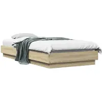 vidaXL Vloerbedframe Sonoma Eiken 80 x 200 cm Bewerkt hout