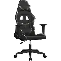 vidaXL Massage gamestoel kunstleer zwart en camouflage