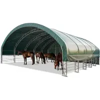 TOOLPORT Weidetent 10x10m, PVC zeil, donkergroen, bodem aarde