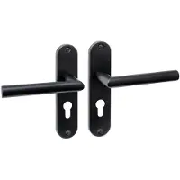 Intersteel Deurkruk Jura basic op schild ovaal 185x41mm profielcilinder 55mm mat zwart