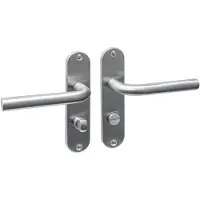 Intersteel deurklink Luzern basic op ovaal schild 185x41mm WC63/8 mm rvs