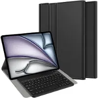 Just in Case tablet Hoes met Toetsenbord geschikt voor iPad Air 13 inch (2025) M3 / Air 13 inch (2024) M2 - QWERTY Portuguese Bluetooth Keyboard Case - Zwart