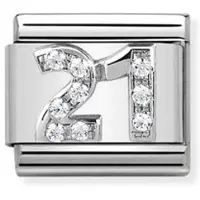 Nomination Schakel 330304/19 Zirkonia '21' Zilver