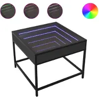 vidaXL Salontafel met Infinity LED 50x50x41 cm zwart