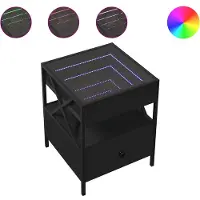 vidaXL Salontafel met Infinity LED 40x40x51 cm zwart