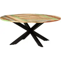 vidaXL Eettafel rond 175x75 cm massief gerecycled hout