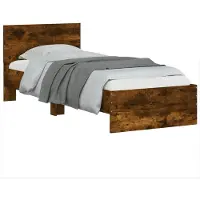 vidaXL Bedframe met Hoofdbord Gerookt eiken Bewerkt hout