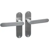 Intersteel Deurkruk Sora basic op schild ovaal 185x41mm blind RVS geborsteld