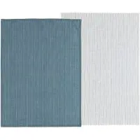 Södahl Theedoek organic Line China Blue / White (Set van 2) - 50 x 70 cm