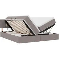 vidaXL LED opbergbed met matras Taupe 180 x 200 cm Stof