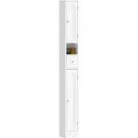 HOMCOM Badkamerkast staand-MDF-20L x 20B x 185H cm-Wit