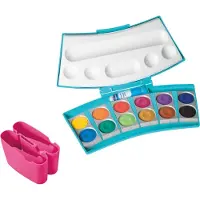 Pelikan Leuchtfarbe Deckfarbkasten 12 Farben, Türkis und Pink