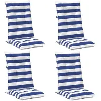 vidaXL Buitenkussen 4 st Stof Blauw en Wit 120 x 50 x 7 cm