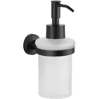 Kielle Oudee - Zeepdispenser met houder, mat glas/mat zwart 40102034