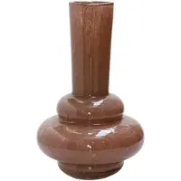 Vase the World Vaas Bolombo Elite | Taupe | Mond geblazen glas | Uniek design | Dik zwaar glas | Ø20 x H36 cm