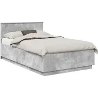 vidaXL Bedframe met hoofdeinde Betongrijs 120 x 190 cm Bewerkt hout