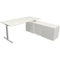 Kerkmann Form 2 Hoekbureau Wit T-Voet 3 Lades 740 mm (H)