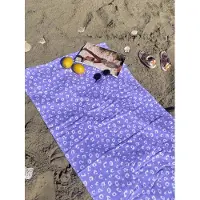 Swim Essentials - strandlaken - 135 x 65 cm- handdoek - Luipaarprint - 100% katoen - Paars
